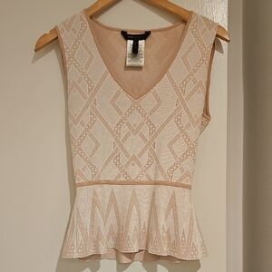 Elegant Beige Sleeveless Top